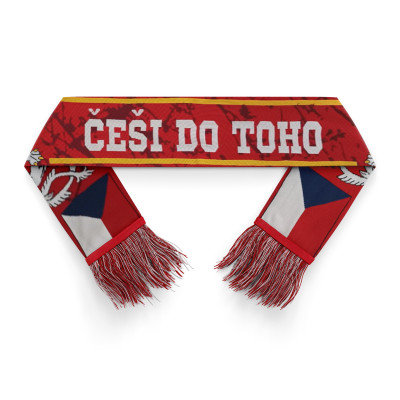 Pletená šála s třásněmi pro fanoušky českého hokeje