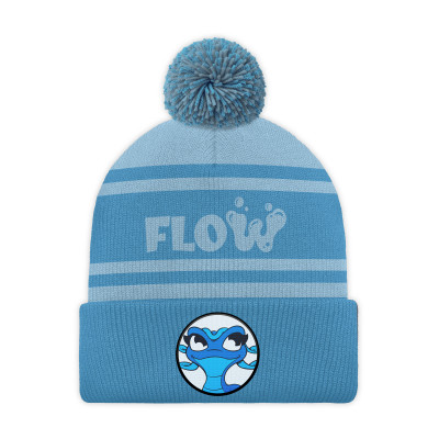 Tmavě modrá dětská čepice s bambulí - FLOW